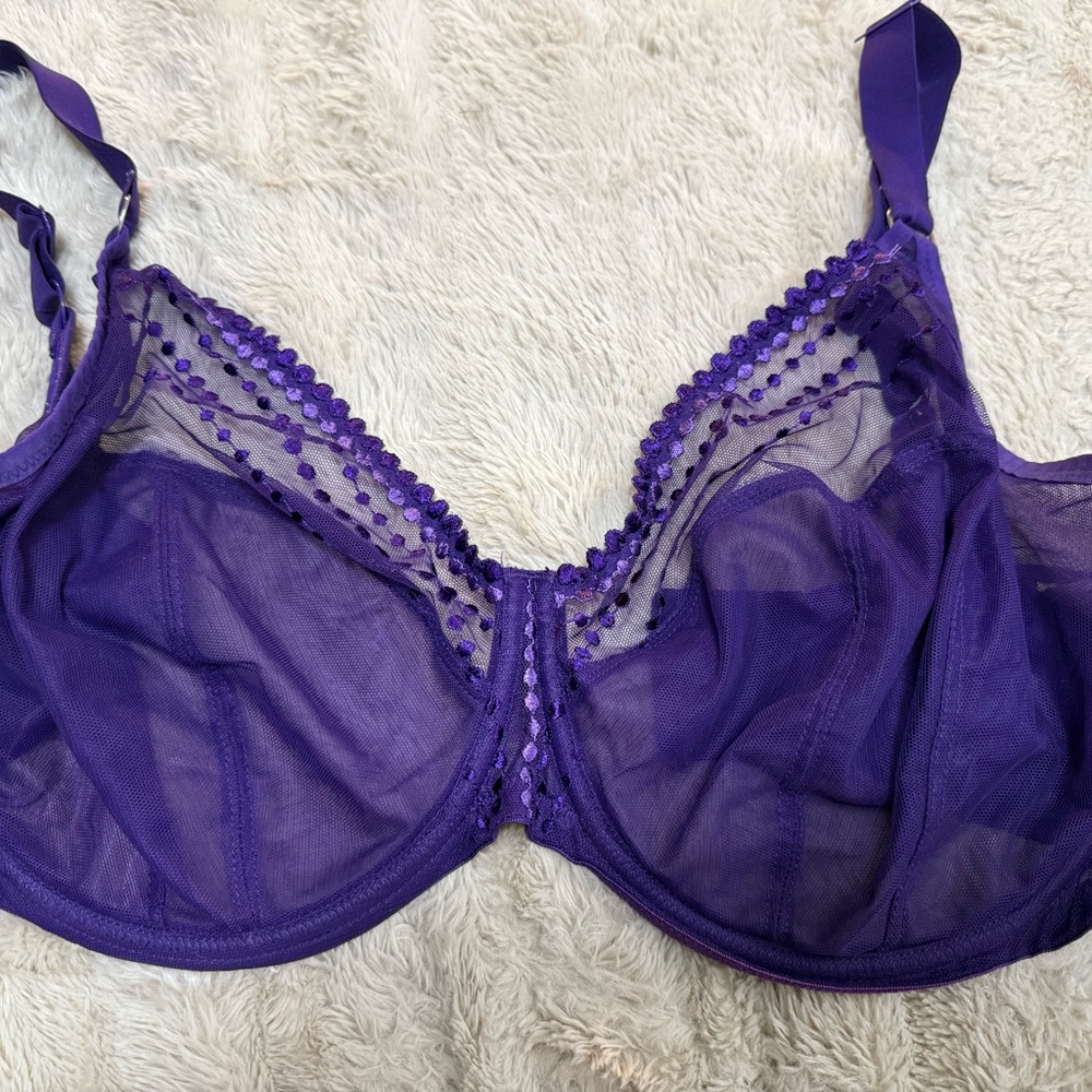 Elomi Purple Lace Full-Coverage Bra